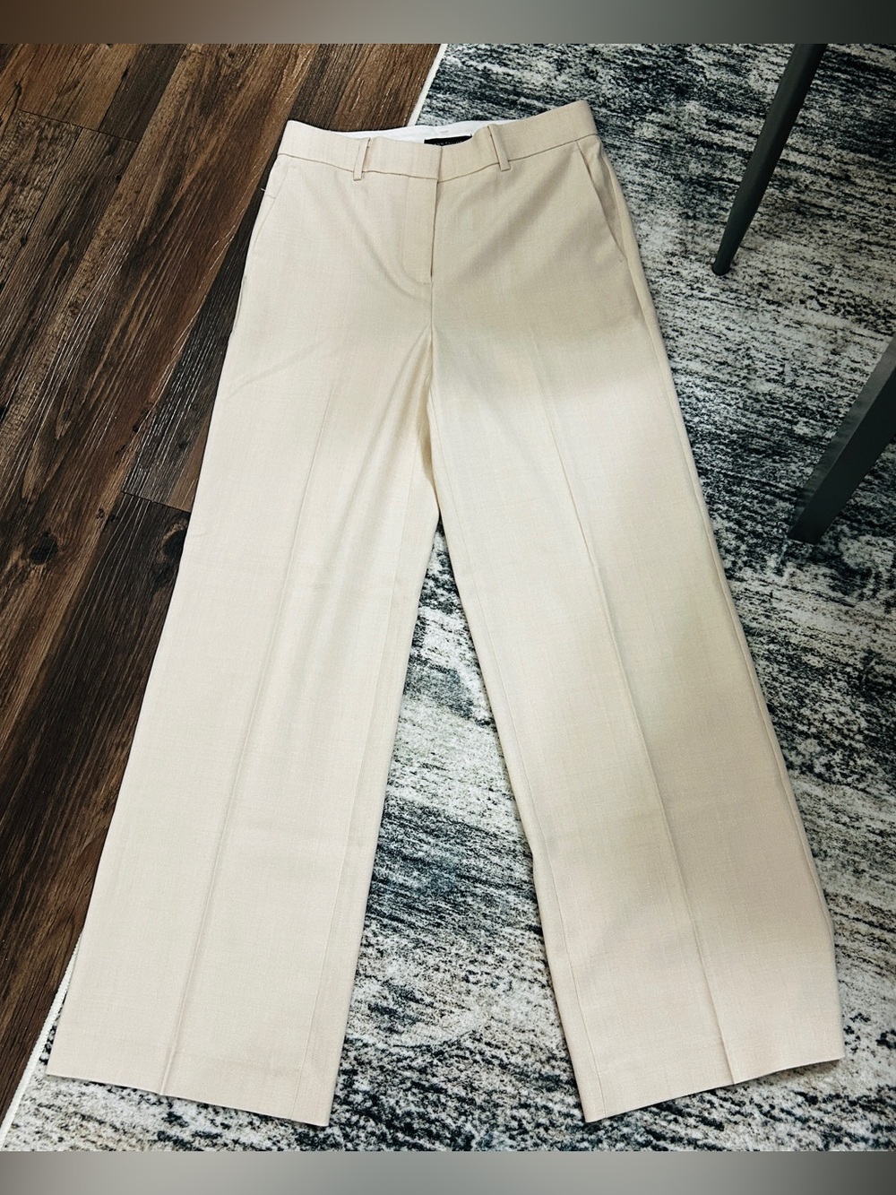 Ann Taylor Cream Wide-Leg Dress Pants